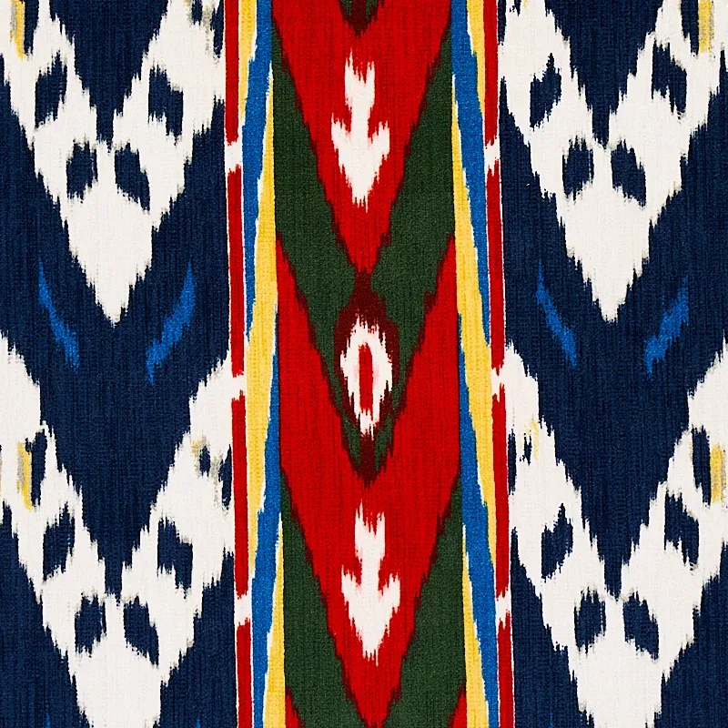 SAMAR IKAT VELVET Fabric – BLUE | Schumacher | Wallpaper Twi SAMAR IKAT VELVET fabric BLUE color by Schumacher
