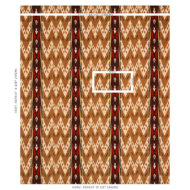 SAMAR IKAT VELVET fabric GOLD color by Schumacher