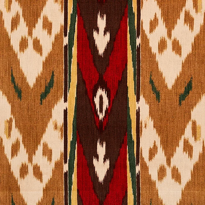 SAMAR IKAT VELVET fabric GOLD color by Schumacher