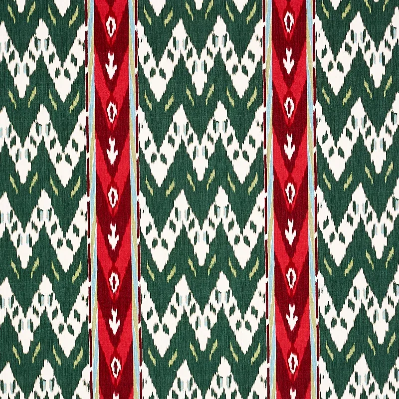 SAMAR IKAT VELVET fabric GREEN color by Schumacher