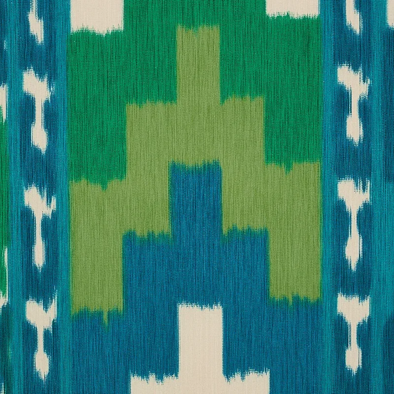 SAMARKAND IKAT II Fabric – EMERALD | Schumacher | Wallpaper SAMARKAND IKAT II fabric EMERALD color by Schumacher