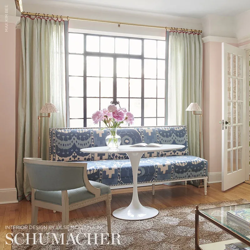 SAMARKAND IKAT II fabric PORCELAIN color by Schumacher