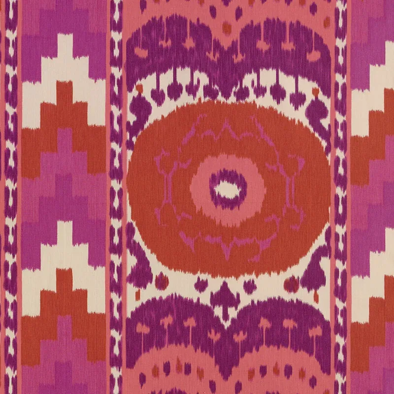 SAMARKAND IKAT II fabric RUBY color by Schumacher