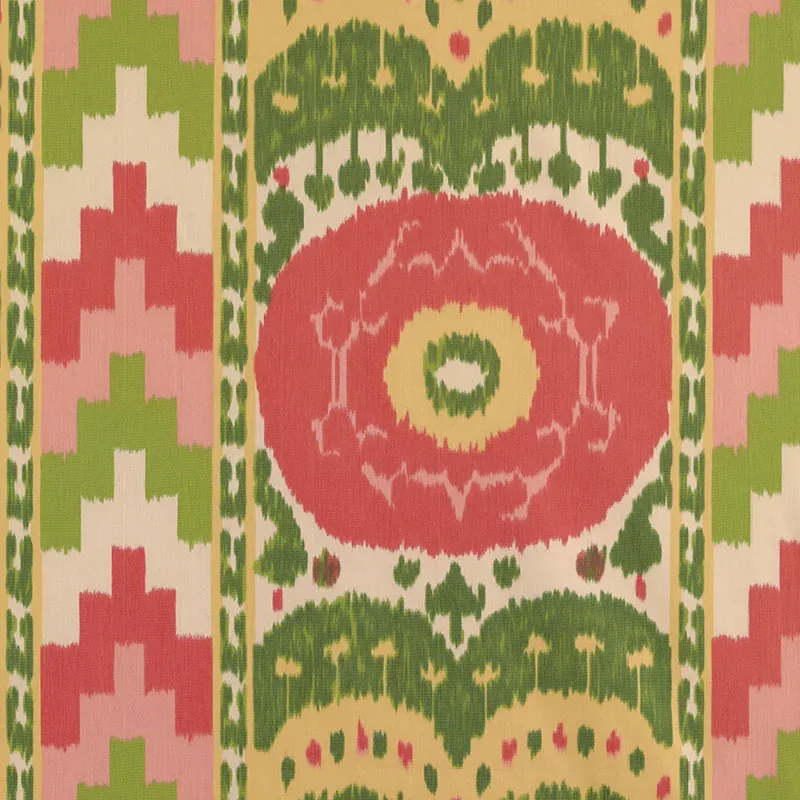SAMARKAND IKAT II fabric WATERMELON color by Schumacher