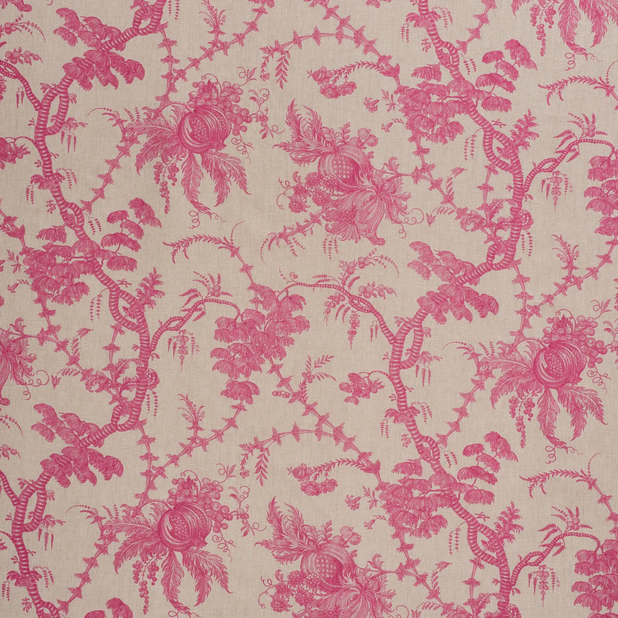 SAN CRISTOBAL TOILE fabric MAGENTA color by Schumacher