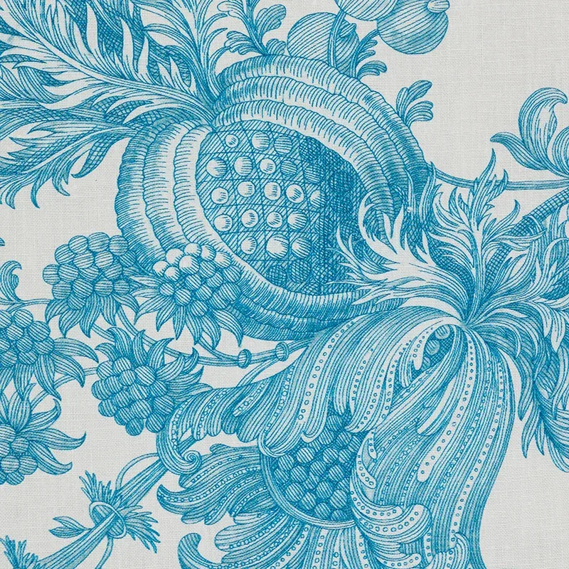SAN CRISTOBAL TOILE Fabric – PEACOCK | Schumacher | Wallpape SAN CRISTOBAL TOILE fabric PEACOCK color by Schumacher