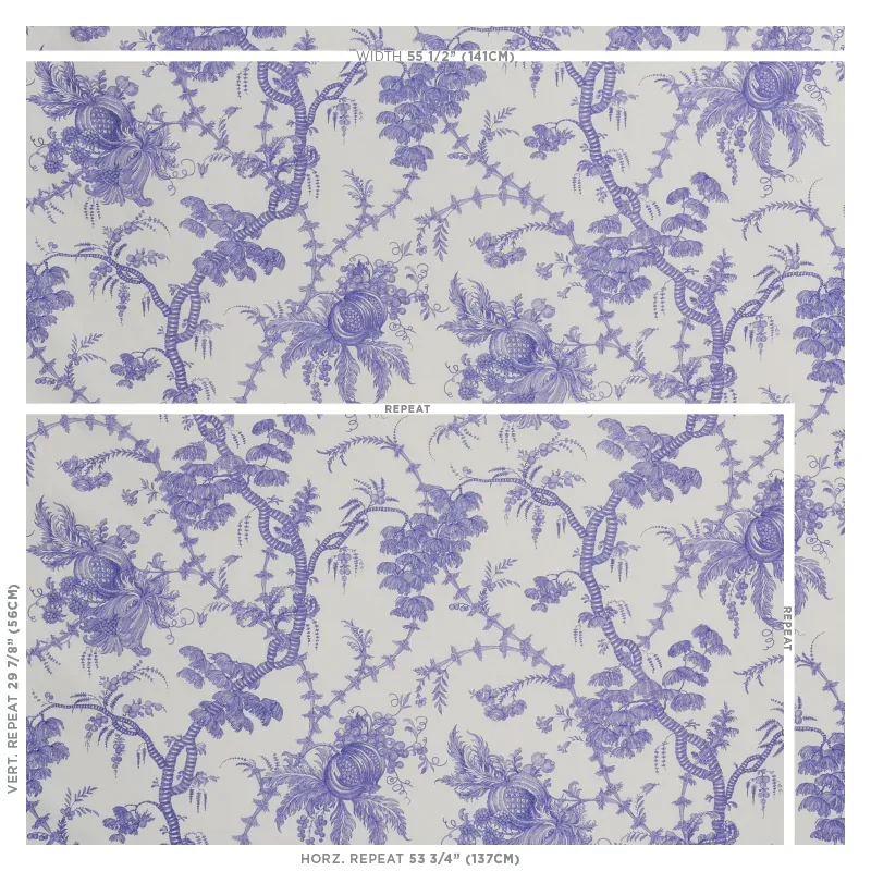 SAN CRISTOBAL TOILE fabric PURPLE color by Schumacher