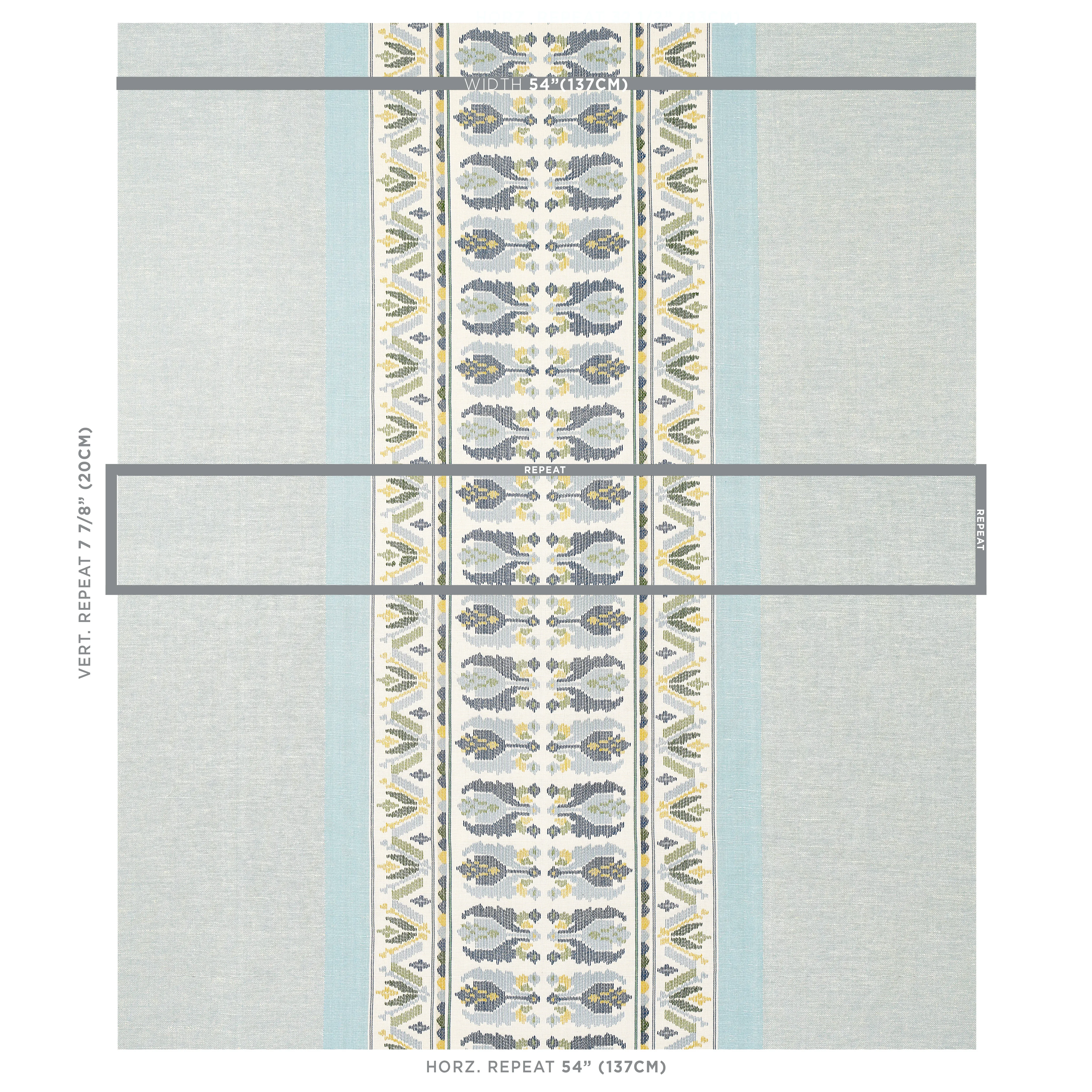 SANDOR STRIPE EMBROIDERY Fabric – CHAMBRAY | Schumacher | Wa SANDOR STRIPE EMBROIDERY fabric CHAMBRAY color by Schumacher