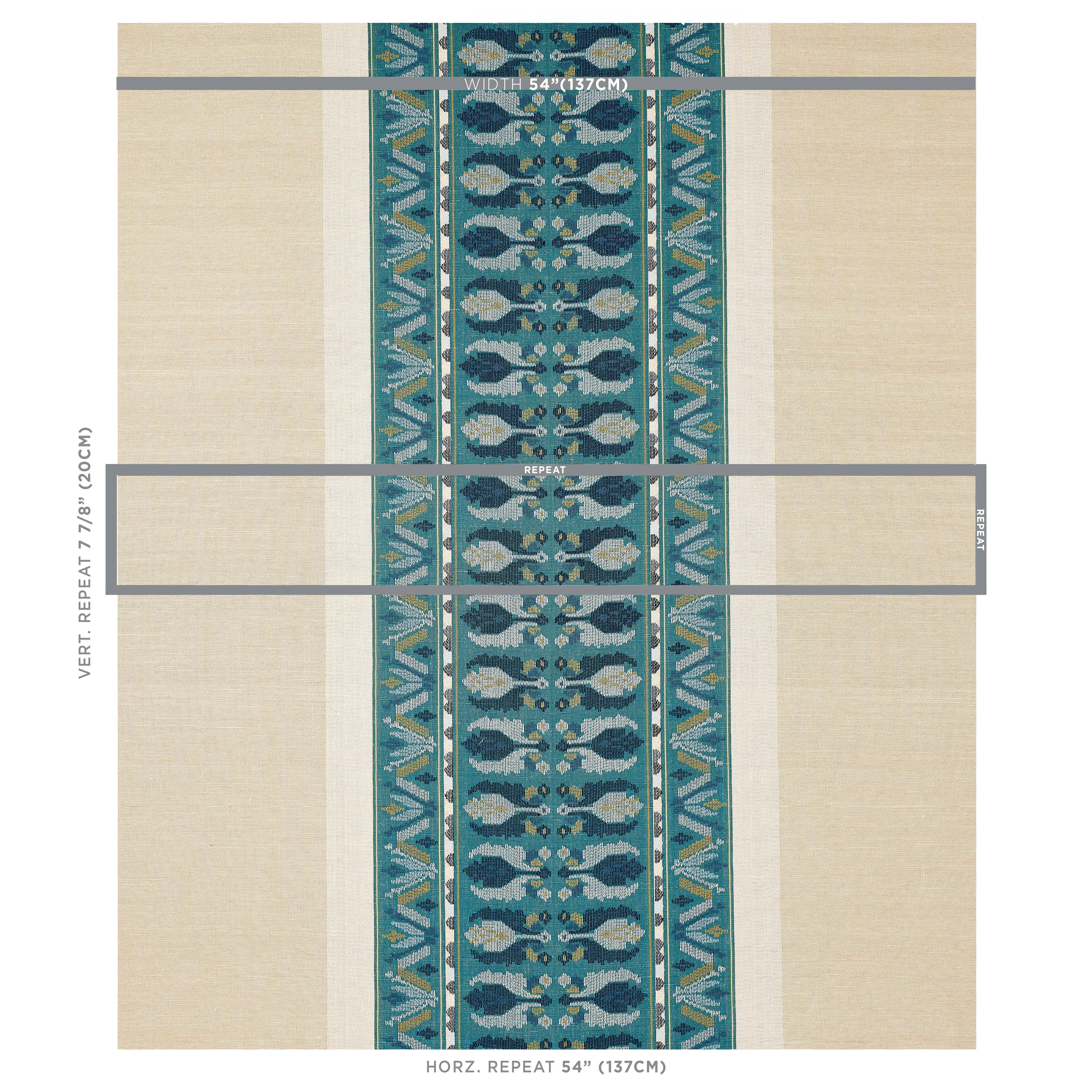 SANDOR STRIPE EMBROIDERY Fabric – PEACOCK | Schumacher | Wal SANDOR STRIPE EMBROIDERY fabric PEACOCK color by Schumacher