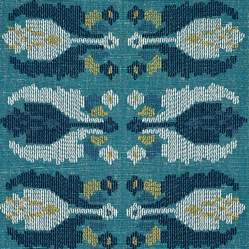 SANDOR STRIPE EMBROIDERY Fabric – PEACOCK | Schumacher | Wal SANDOR STRIPE EMBROIDERY fabric PEACOCK color by Schumacher