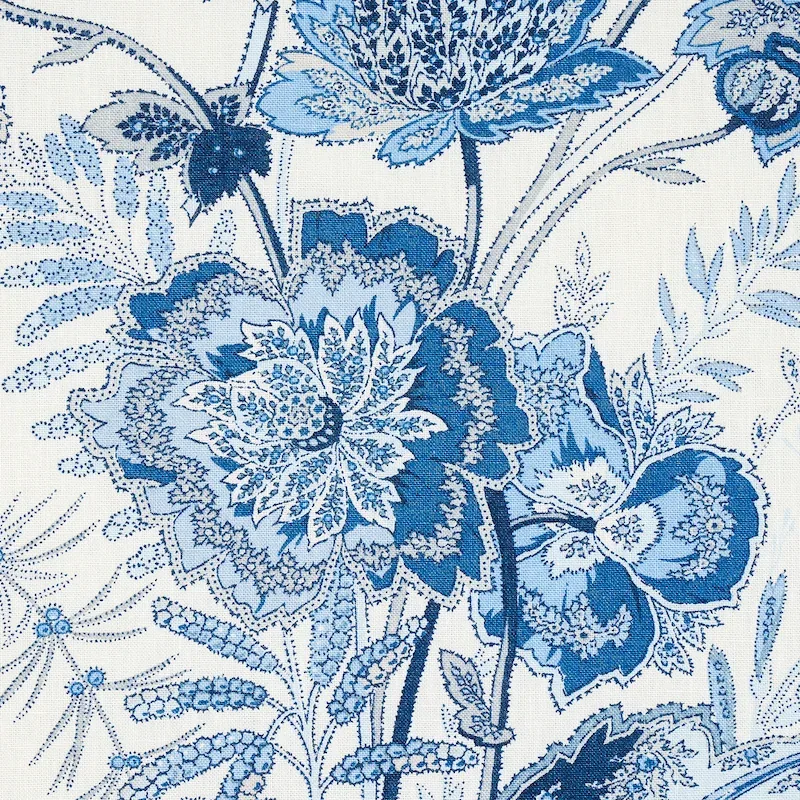 SANDOWAY VINE fabric DELFT color by Schumacher