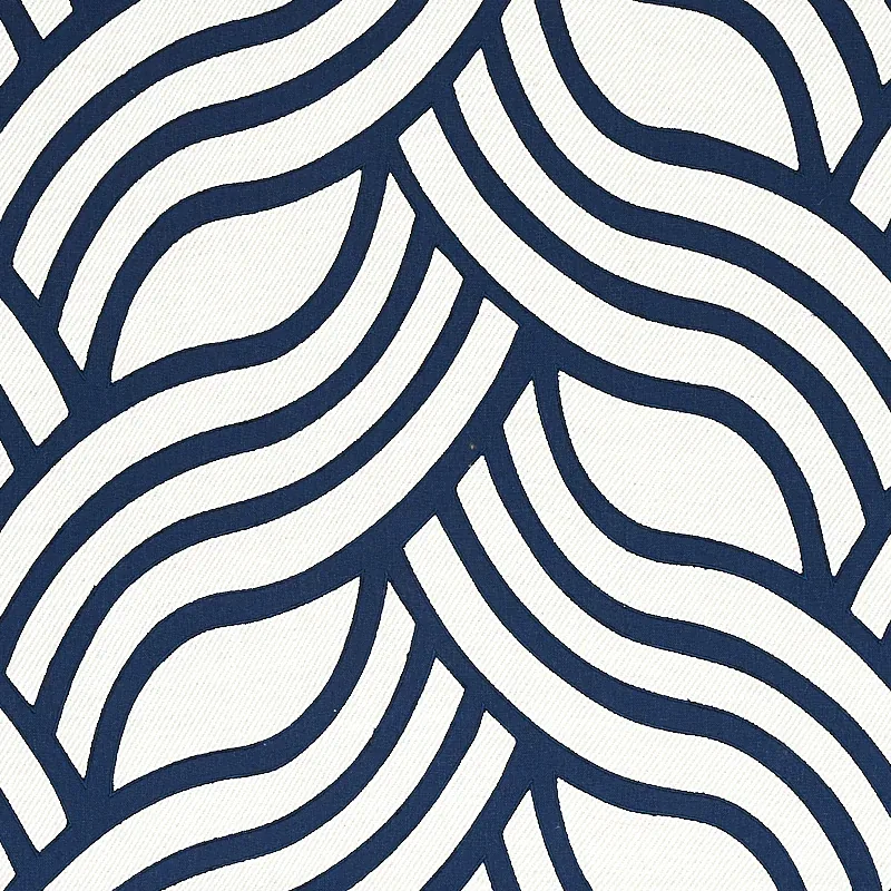 SANGOMAR APPLIQUÉ Fabric – NAVY | Schumacher | Wallpaper Twi SANGOMAR APPLIQUÉ fabric NAVY color by Schumacher