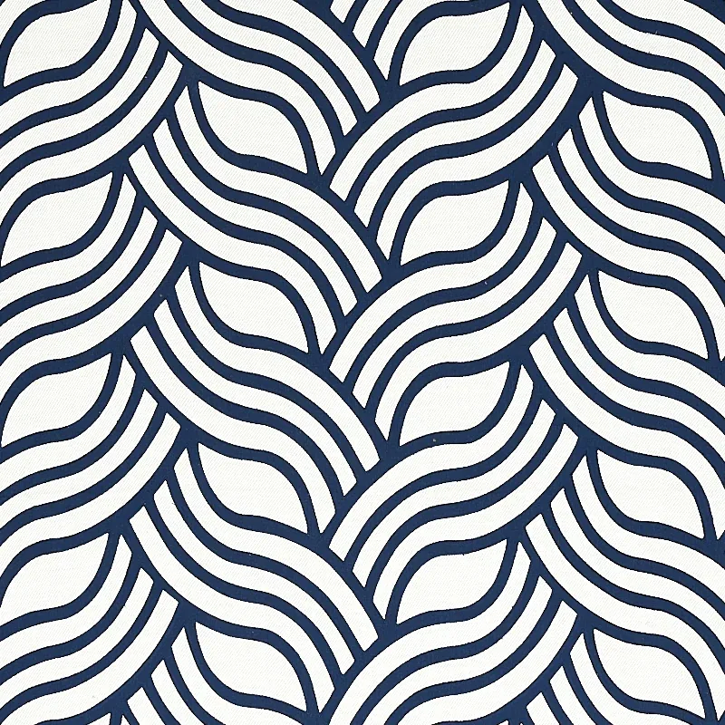 SANGOMAR APPLIQUÉ fabric NAVY color by Schumacher