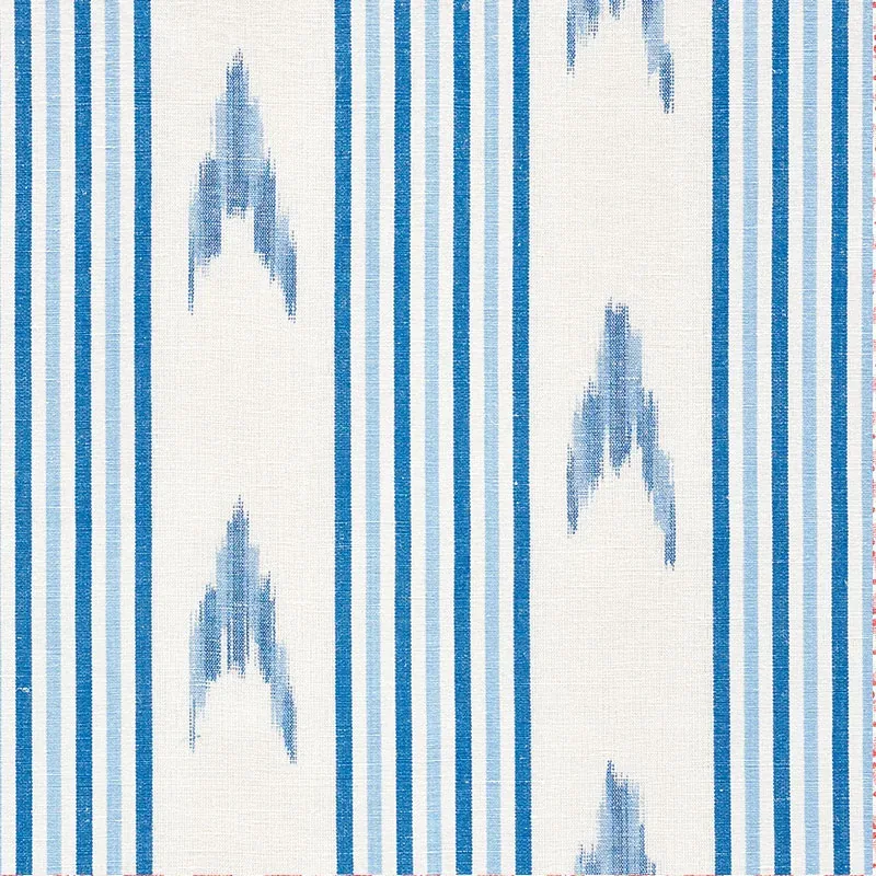 SANTA BARBARA IKAT Fabric – INDIGO | Schumacher | Wallpaper SANTA BARBARA IKAT fabric INDIGO color by Schumacher