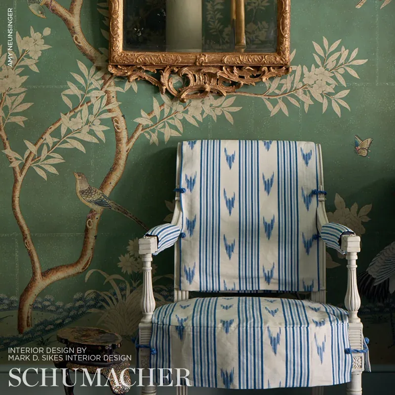 SANTA BARBARA IKAT Fabric – INDIGO | Schumacher | Wallpaper SANTA BARBARA IKAT fabric INDIGO color by Schumacher