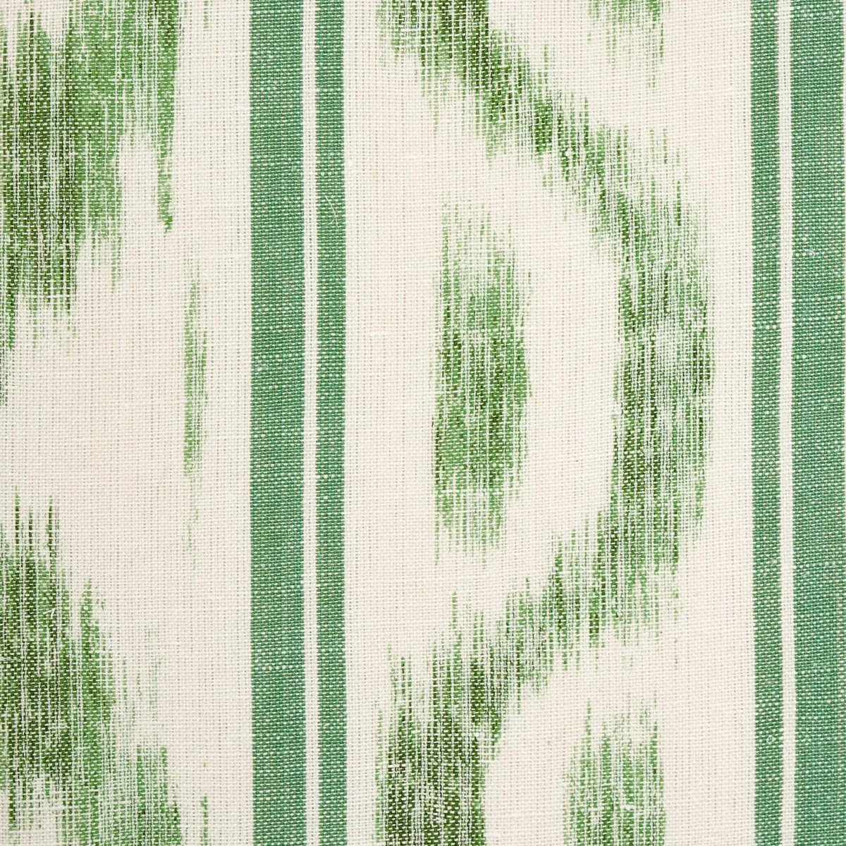 SANTA MONICA IKAT Fabric – LEAF GREEN | Schumacher | Wallpap SANTA MONICA IKAT fabric LEAF GREEN color by Schumacher