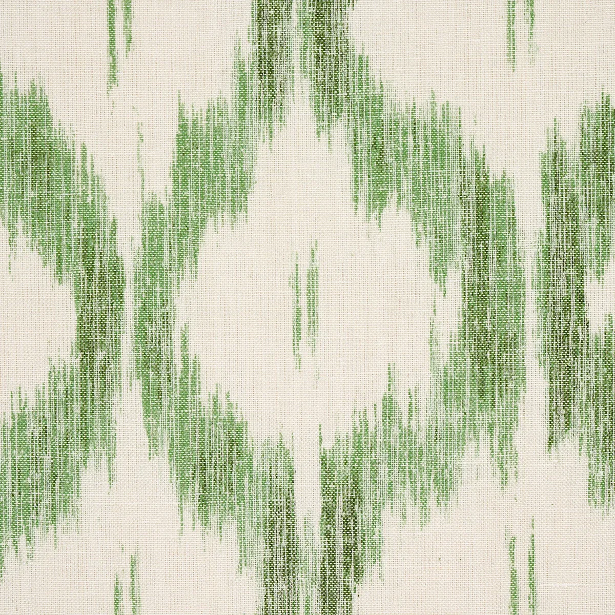 SANTA MONICA IKAT Fabric – LEAF GREEN | Schumacher | Wallpap SANTA MONICA IKAT fabric LEAF GREEN color by Schumacher