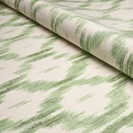 SANTA MONICA IKAT Fabric – LEAF GREEN | Schumacher | Wallpap SANTA MONICA IKAT fabric LEAF GREEN color by Schumacher
