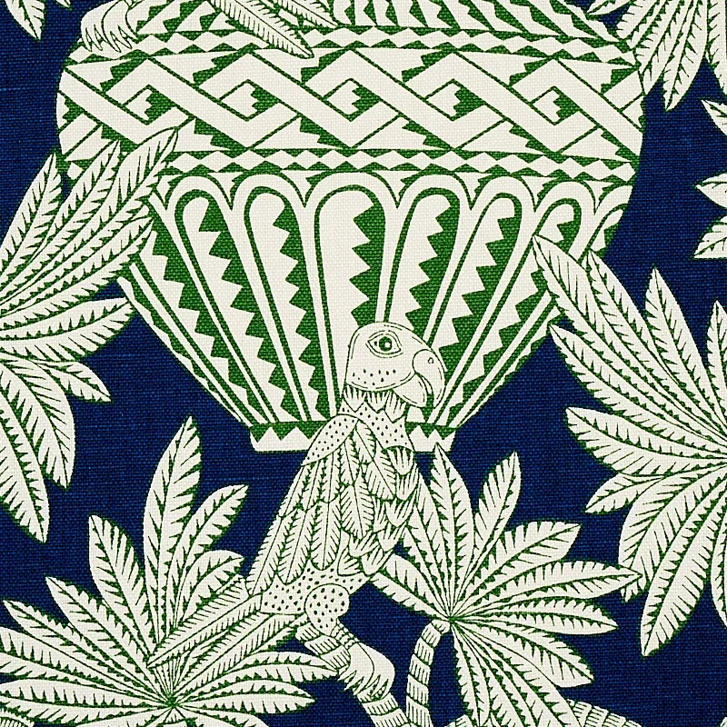 SANTAREM Fabric – NAVY | Schumacher | Wallpaper Twins SANTAREM fabric NAVY color by Schumacher