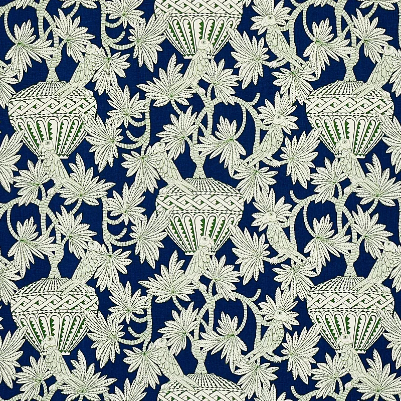 SANTAREM fabric NAVY color by Schumacher