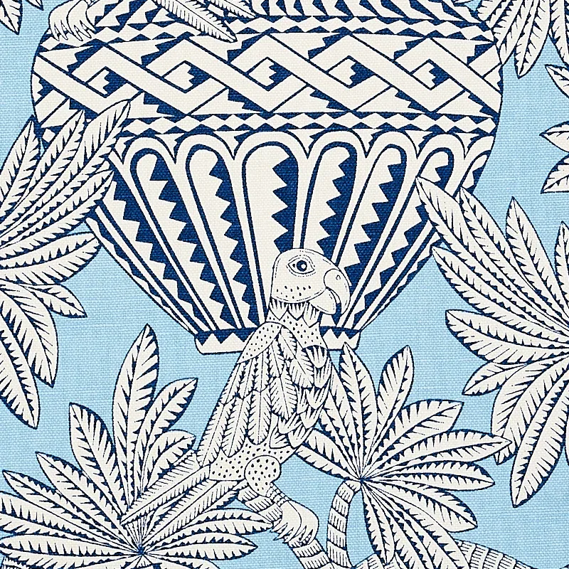 SANTAREM Fabric – SKY | Schumacher | Wallpaper Twins SANTAREM fabric SKY color by Schumacher