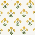 Saranda Flower Embroidery fabric MARIGOLD color by Schumacher