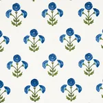 Saranda Flower Embroidery fabric ROYAL color by Schumacher