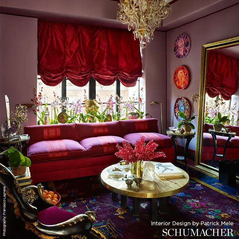 Sargent Silk Taffeta Fabric – AMBER | Schumacher | Wallpaper Sargent Silk Taffeta fabric AMBER color by Schumacher