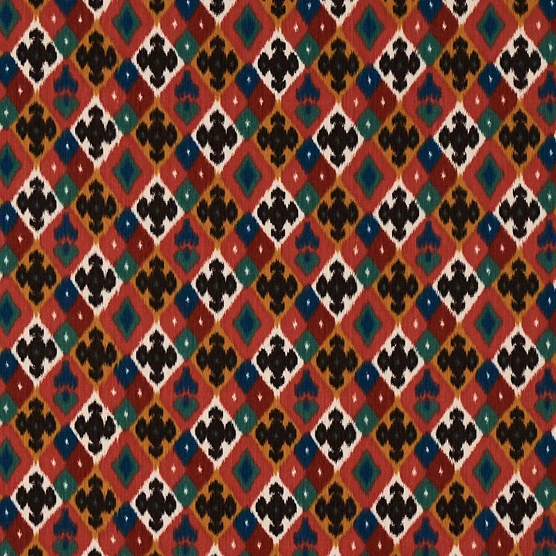 SASHA DIAMOND IKAT fabric ROSE AND SAFFRON color by Schumacher