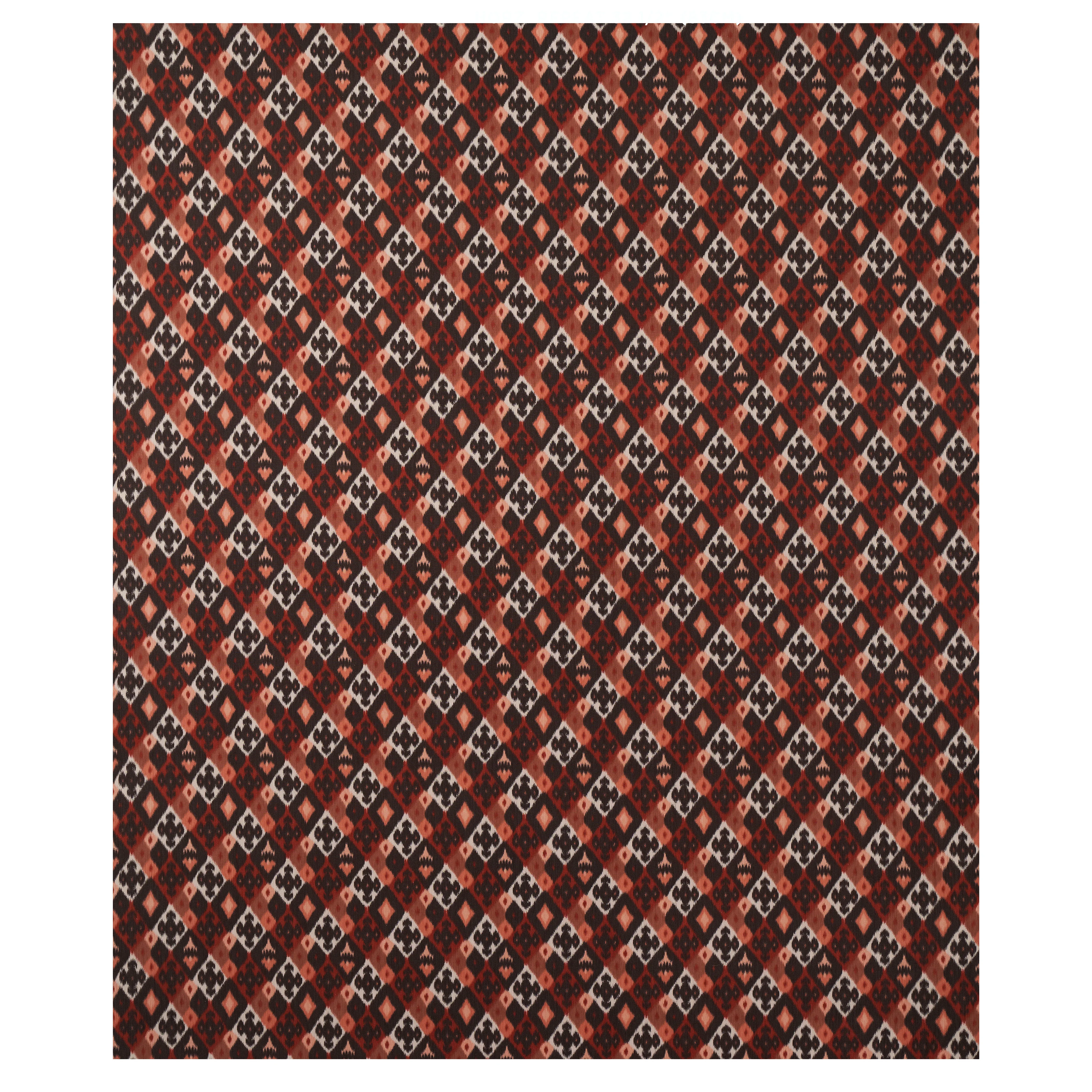 SASHA DIAMOND IKAT fabric TERRACOTTA color by Schumacher