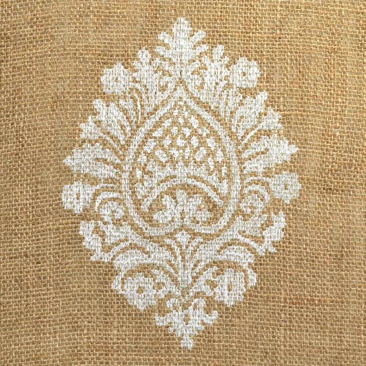 SAVANNA JUTE EMBROIDERED SHEER fabric JUTE color by Schumacher