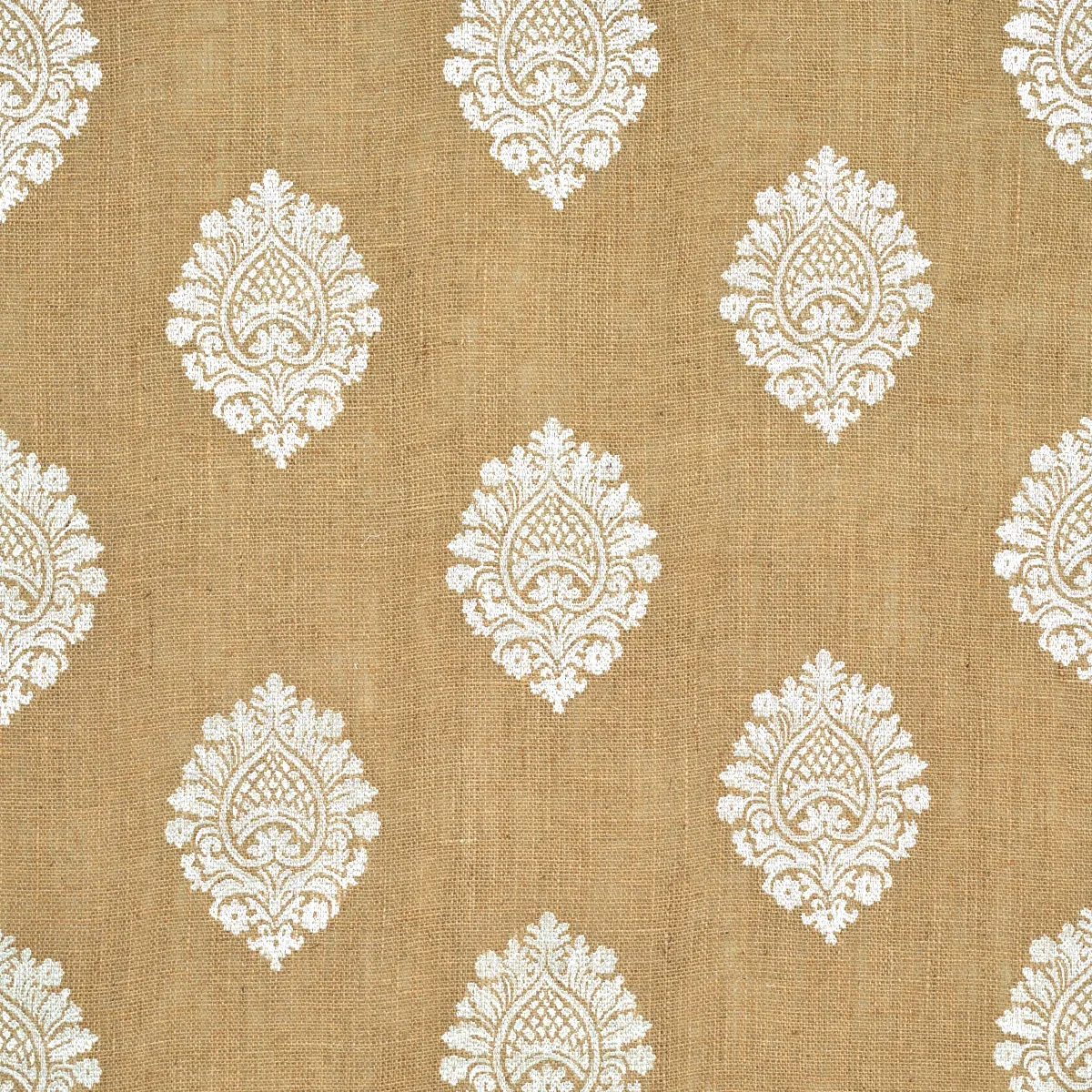 SAVANNA JUTE EMBROIDERED SHEER fabric JUTE color by Schumacher