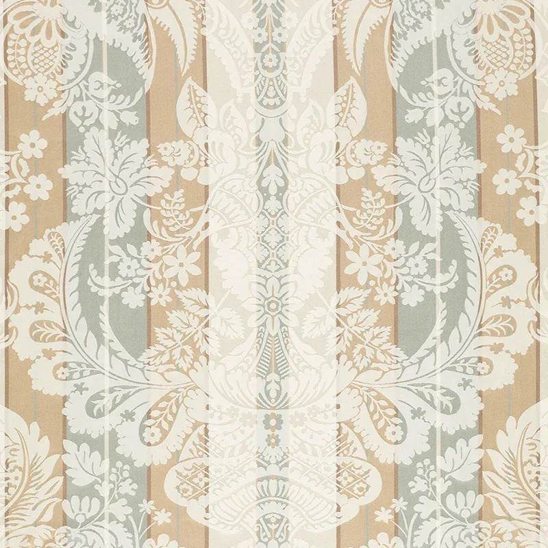 SAVANNAH IMBERLINE DAMASK fabric CIEL color by Schumacher