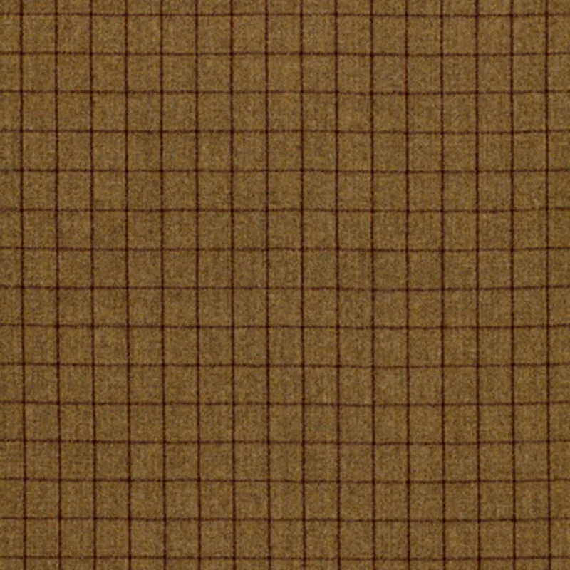 SAVILLE FLANNEL CHECK fabric KHAKI color by Schumacher