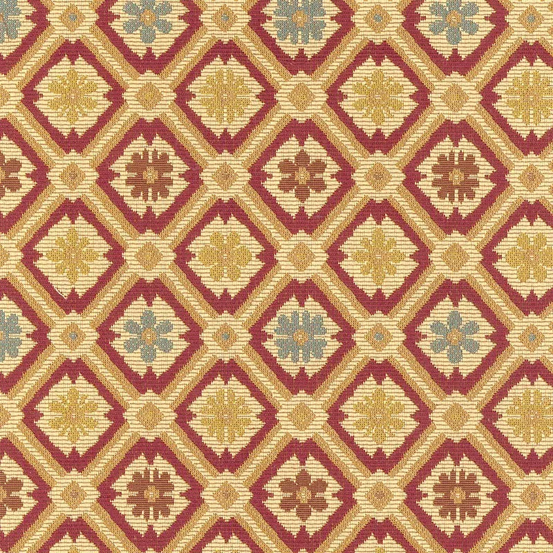 SAVONNERIE TAPESTRY fabric GARNET color by Schumacher