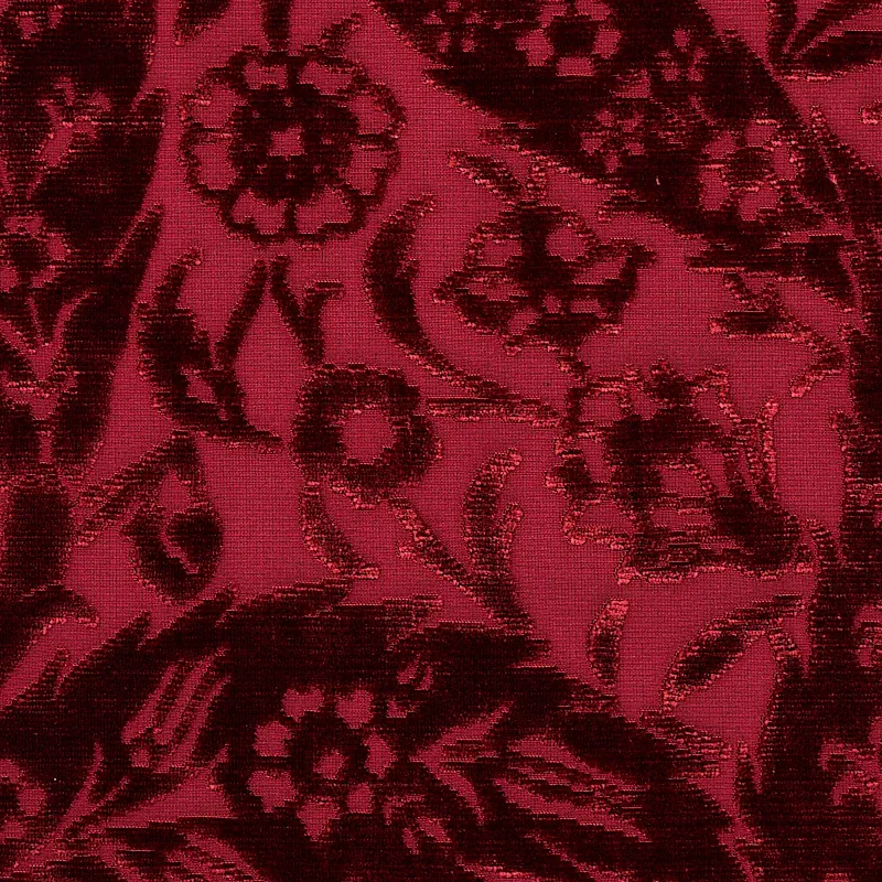 SAZ PAISLEY SILK VELVET Fabric – BURGUNDY | Schumacher | Wal SAZ PAISLEY SILK VELVET fabric BURGUNDY color by Schumacher
