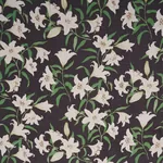 SCATTERED LILIES Fabric – CHARCOAL | Schumacher | Wallpaper SCATTERED LILIES fabric CHARCOAL color by Schumacher