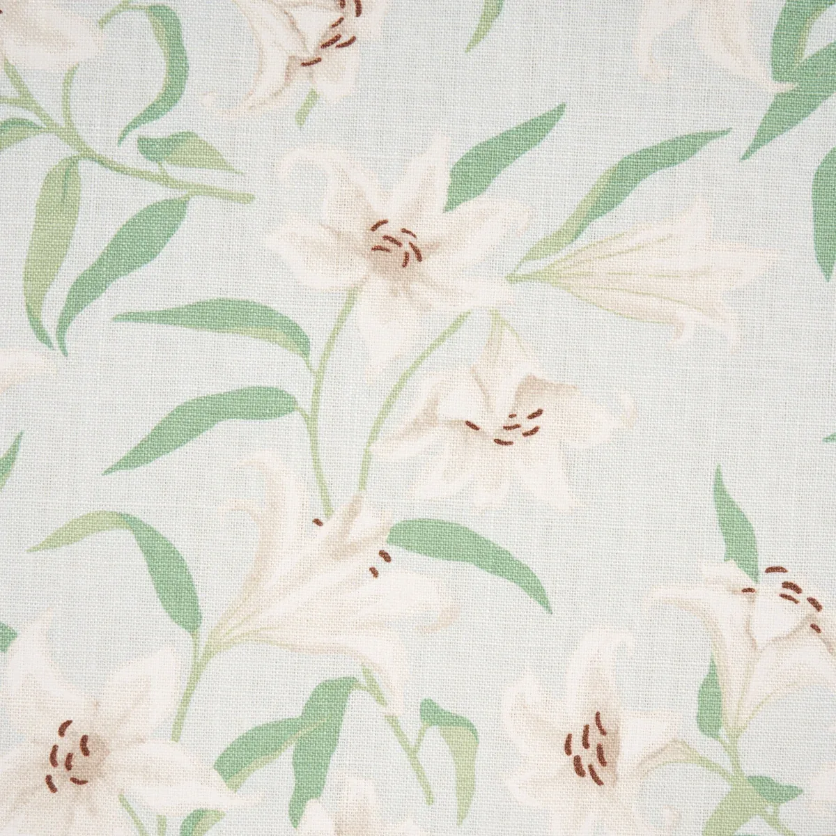 SCATTERED LILIES fabric SKY color by Schumacher