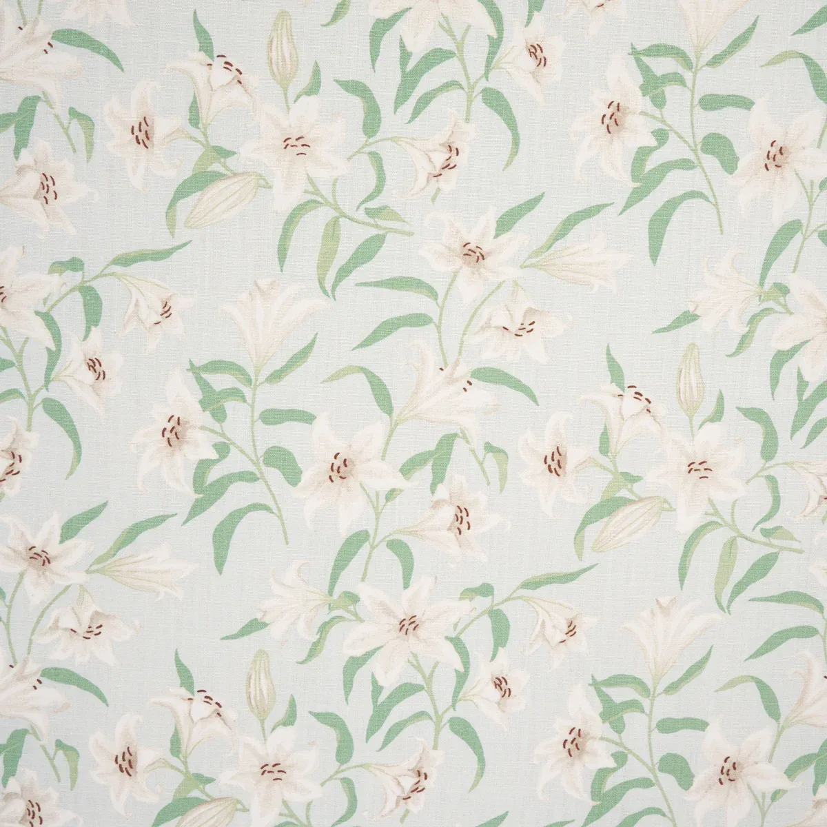 SCATTERED LILIES fabric SKY color by Schumacher