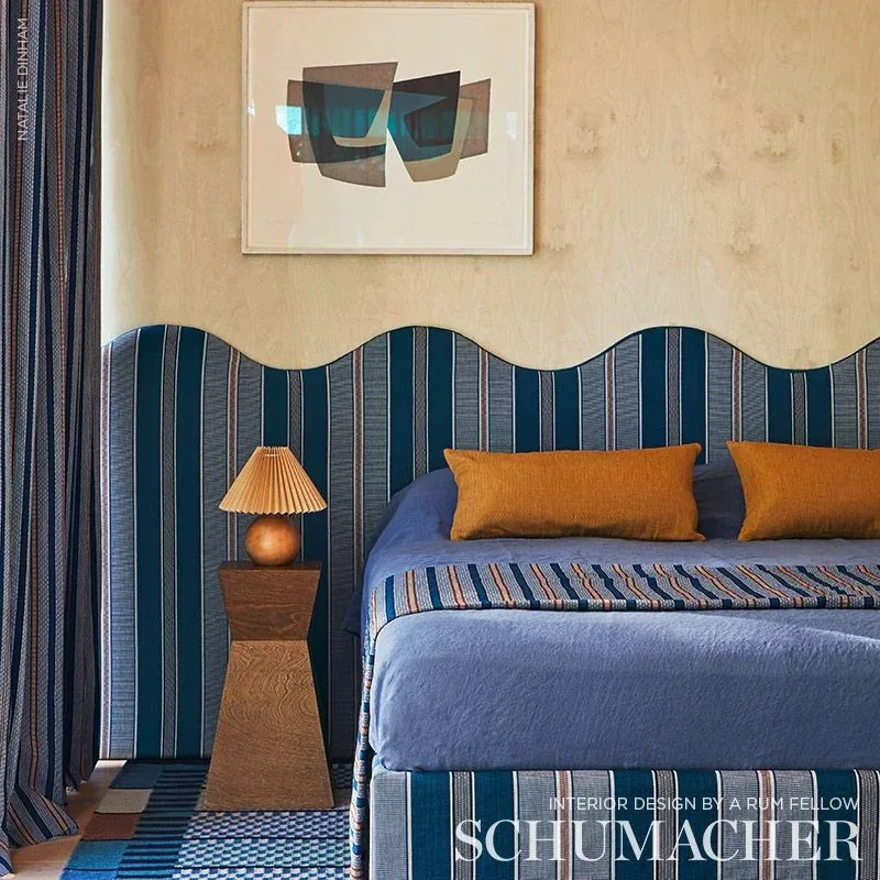 SCOOP HAND WOVEN STRIPE Fabric – NEPTUNE | Schumacher | Wall SCOOP HAND WOVEN STRIPE fabric NEPTUNE color by Schumacher