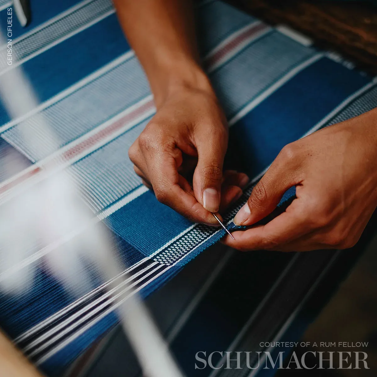 SCOOP HAND WOVEN STRIPE Fabric – NEPTUNE | Schumacher | Wall SCOOP HAND WOVEN STRIPE fabric NEPTUNE color by Schumacher