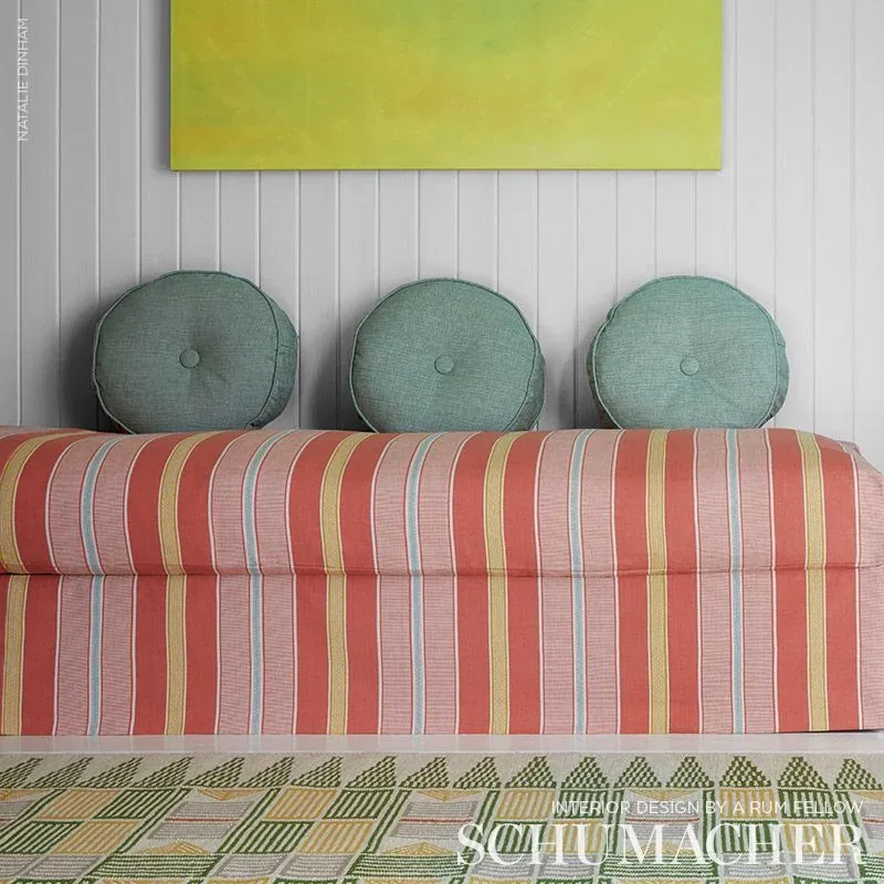 SCOOP HAND WOVEN STRIPE Fabric – PARASOL | Schumacher | Wall SCOOP HAND WOVEN STRIPE fabric PARASOL color by Schumacher