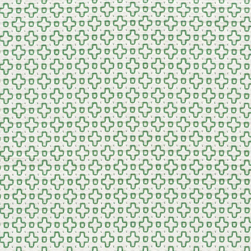 SCOUT EMBROIDERY fabric GREEN color by Schumacher