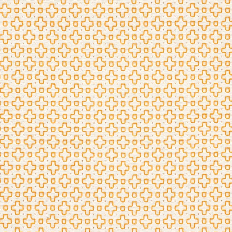 SCOUT EMBROIDERY fabric ORANGE color by Schumacher