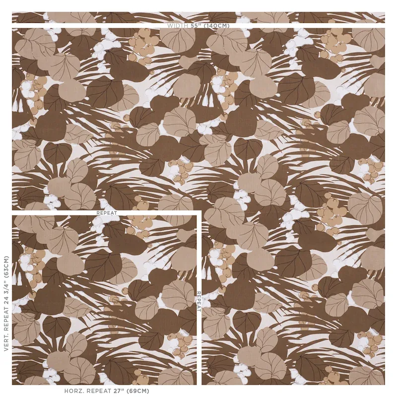 SEA GRAPES Fabric – BARK | Schumacher | Wallpaper Twins SEA GRAPES fabric BARK color by Schumacher