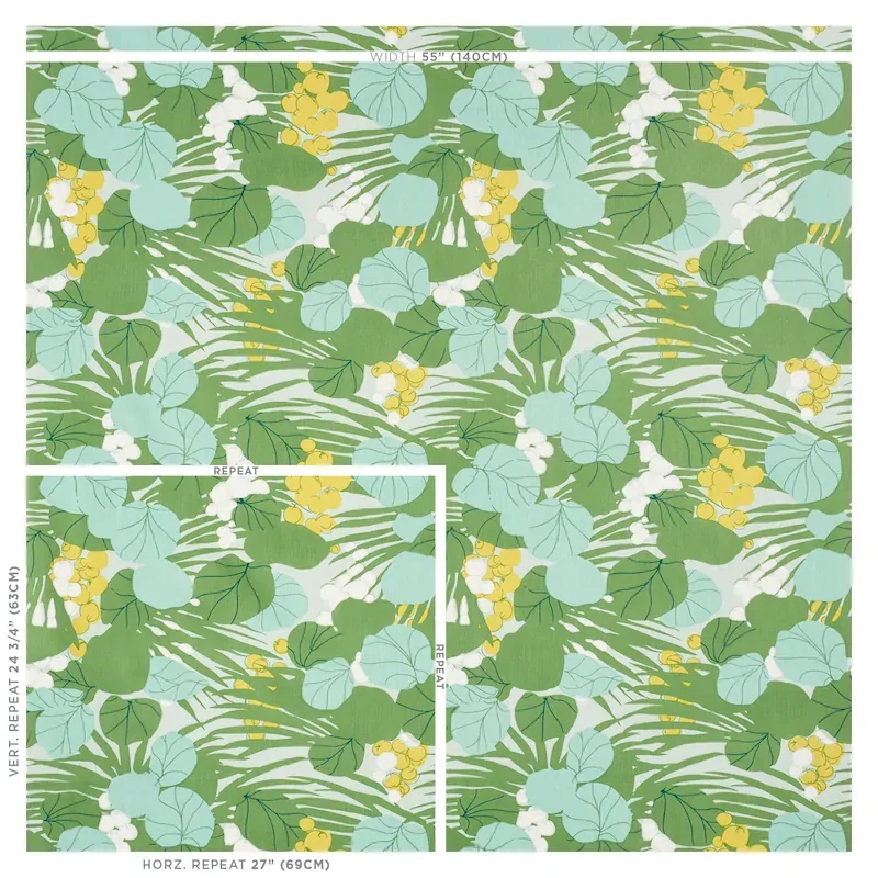 SEA GRAPES fabric PALM color by Schumacher
