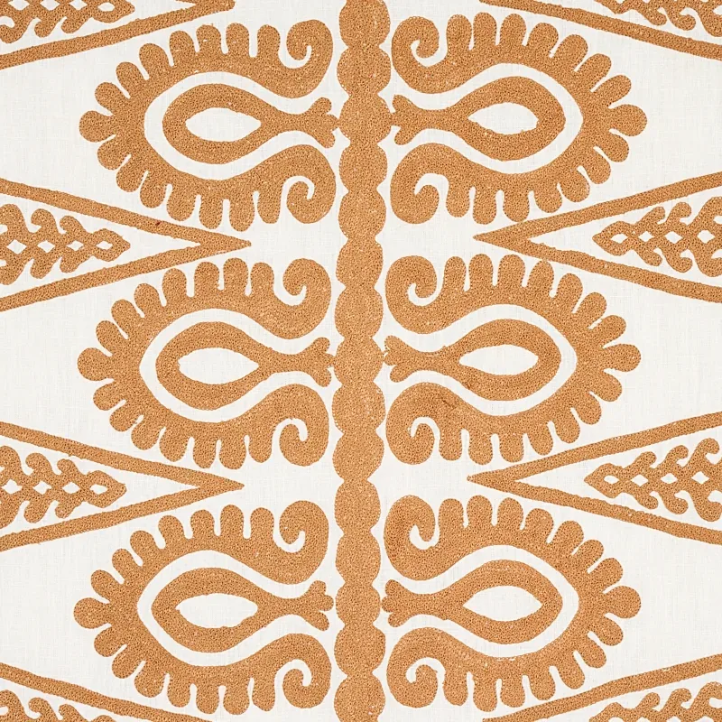 SEEMA EMBROIDERY Fabric – GOLD | Schumacher | Wallpaper Twin SEEMA EMBROIDERY fabric GOLD color by Schumacher