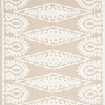 SEEMA EMBROIDERY Fabric – IVORY ON NATURAL | Schumacher | Wa SEEMA EMBROIDERY fabric IVORY ON NATURAL color by Schumacher