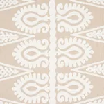 SEEMA EMBROIDERY Fabric – IVORY ON NATURAL | Schumacher | Wa SEEMA EMBROIDERY fabric IVORY ON NATURAL color by Schumacher
