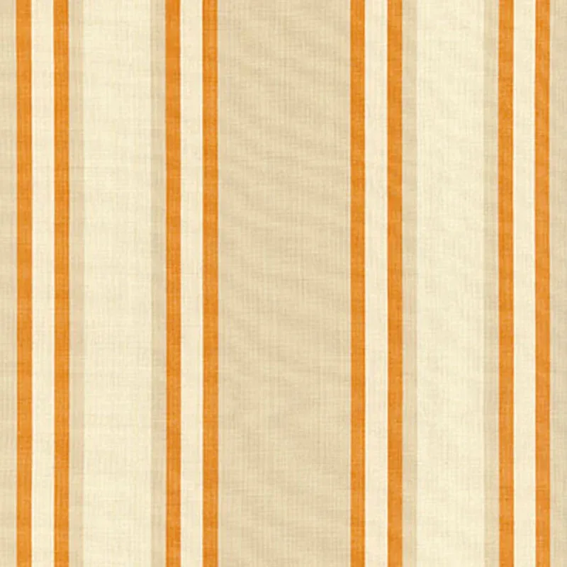SENECA COTTON STRIPE fabric BEIGE/PUMPKIN color by Schumacher